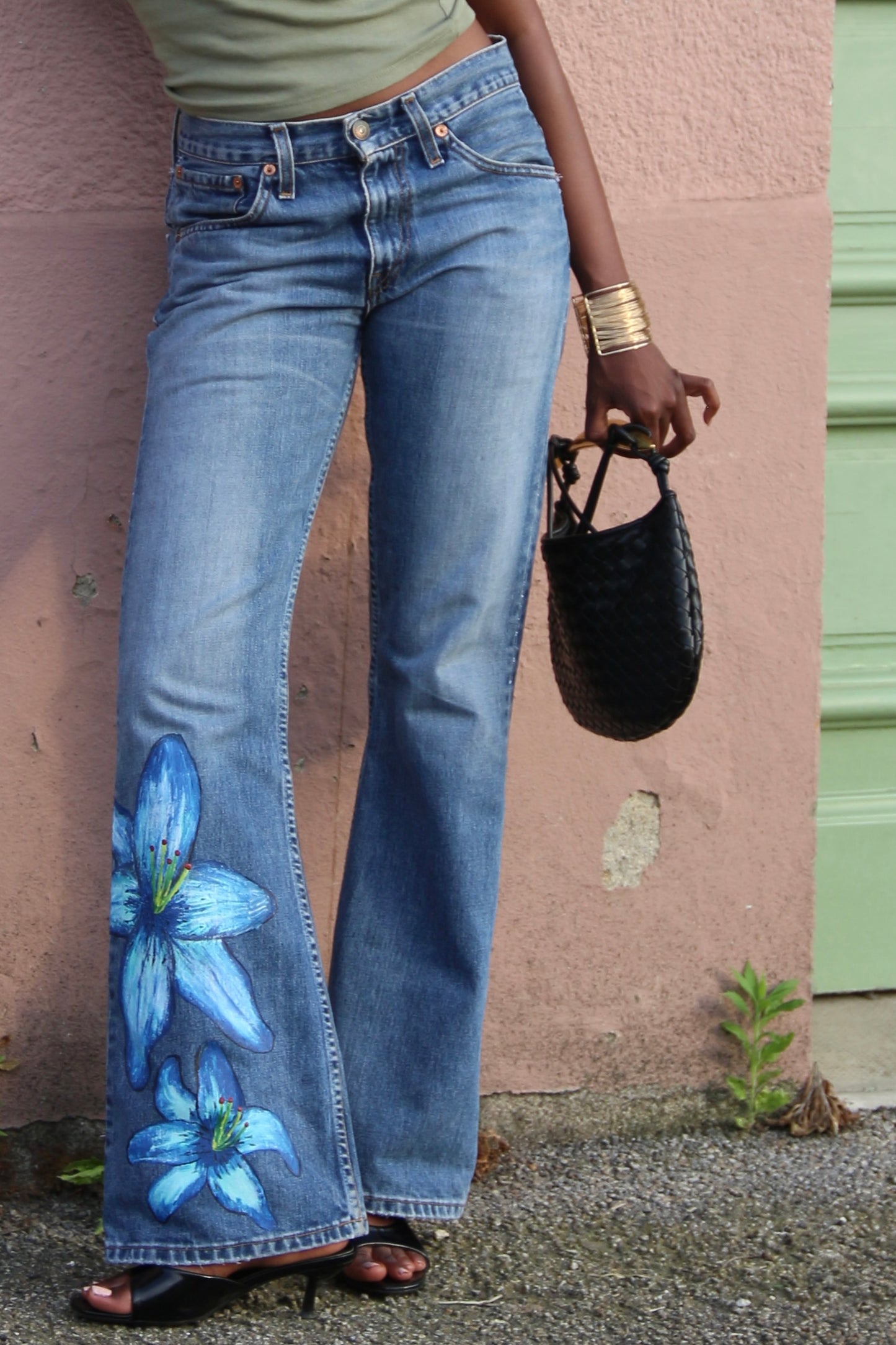 Jeans à Fleurs