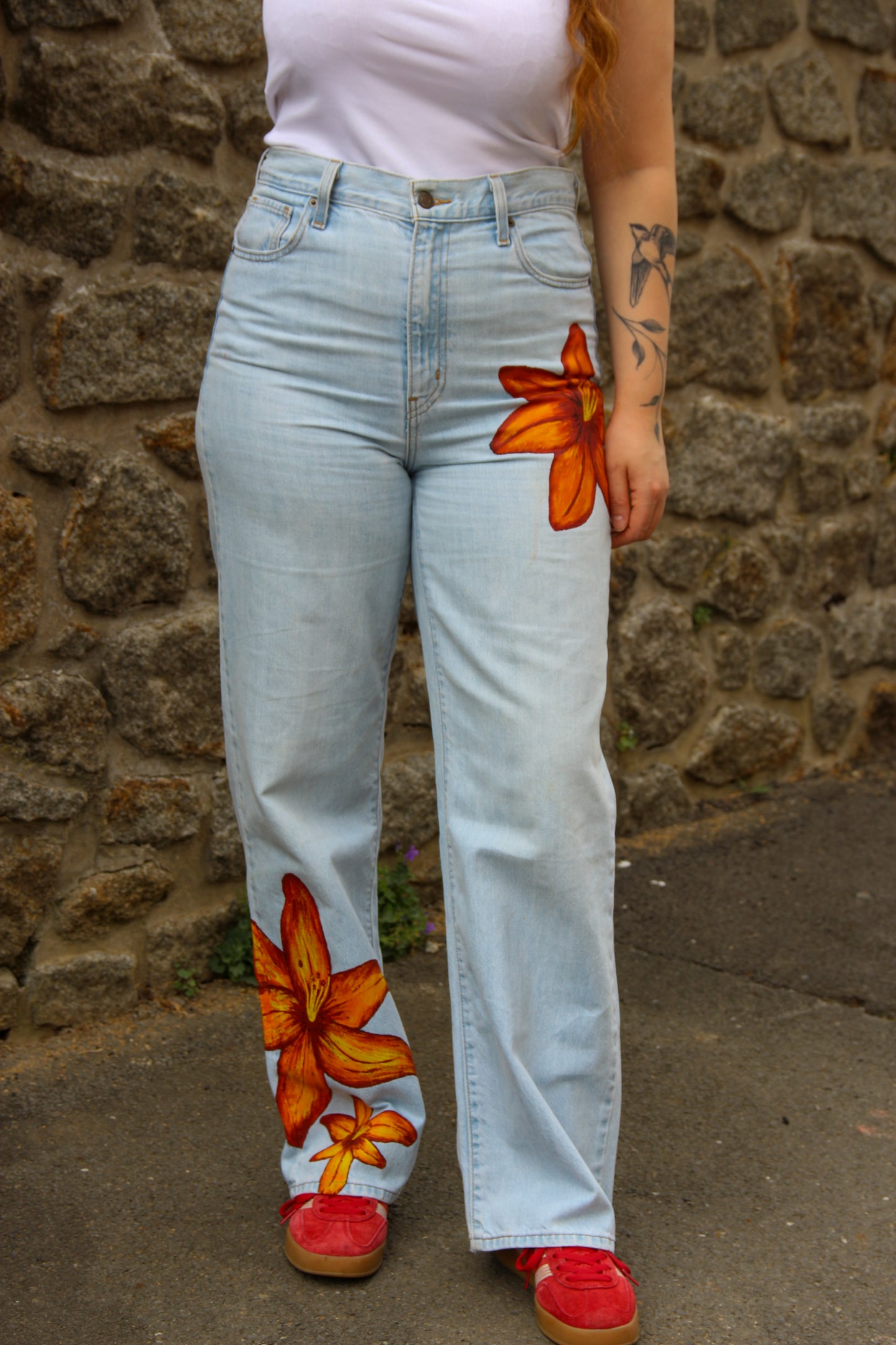 Jeans à Fleurs