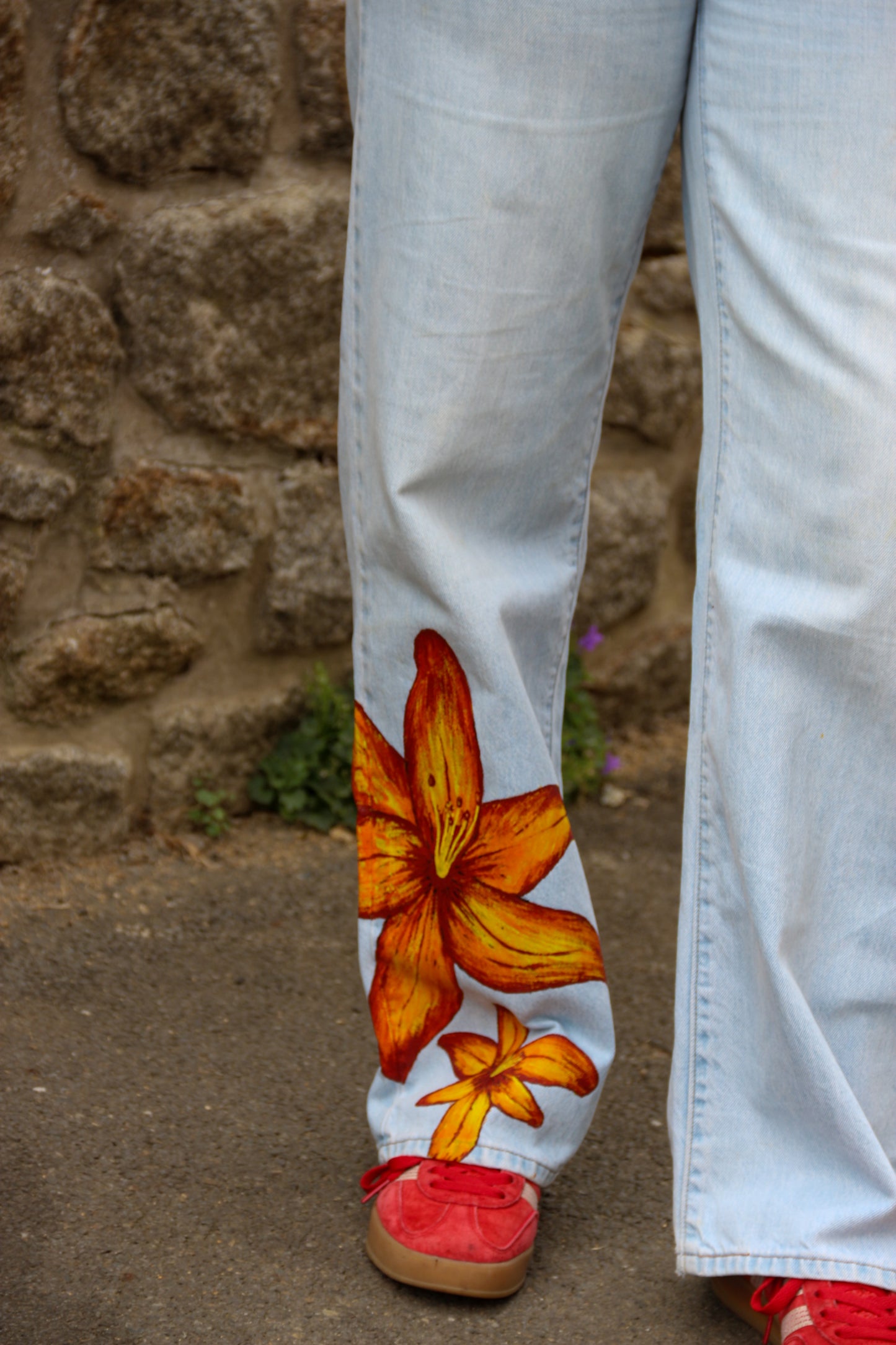 Jeans à Fleurs