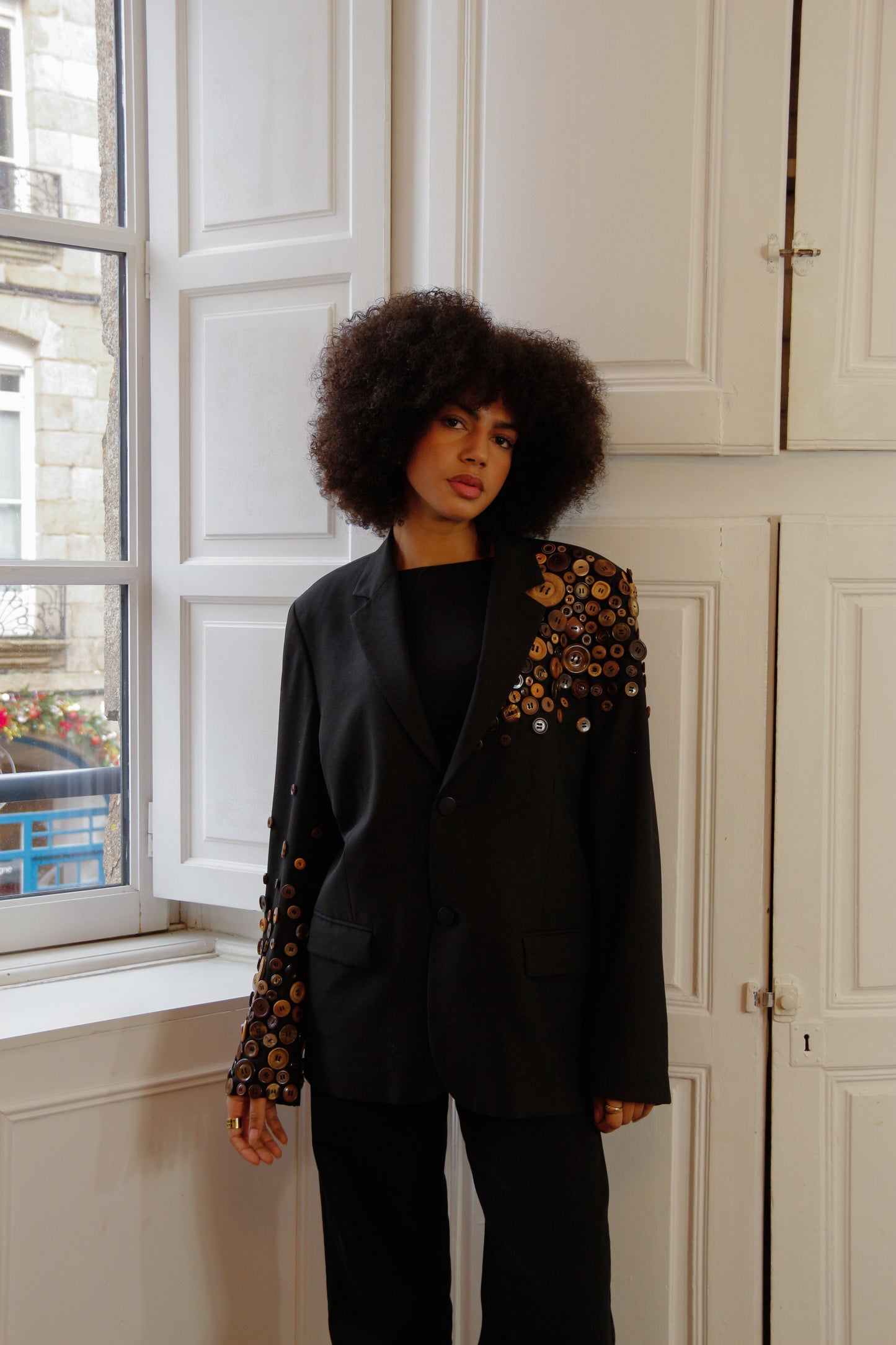Veste à Boutons Marron